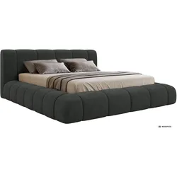 POLSTERBETT NUBEA CLASSIC 180/200 - Dunkelgrau Struktur - Pocket-Matratze