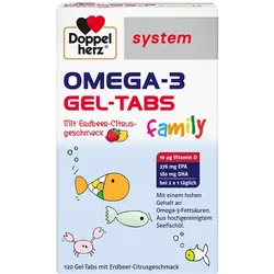 DOPPELHERZ Omega-3 Gel-Tabs family Erdb.Cit.system 120 St