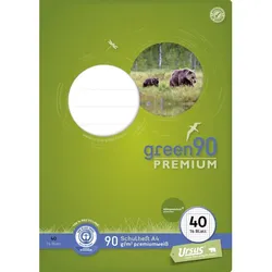 Heft - LIN40, A4, 16 Blatt, 90 g/qm, 5 mm kariert mit Umrandung