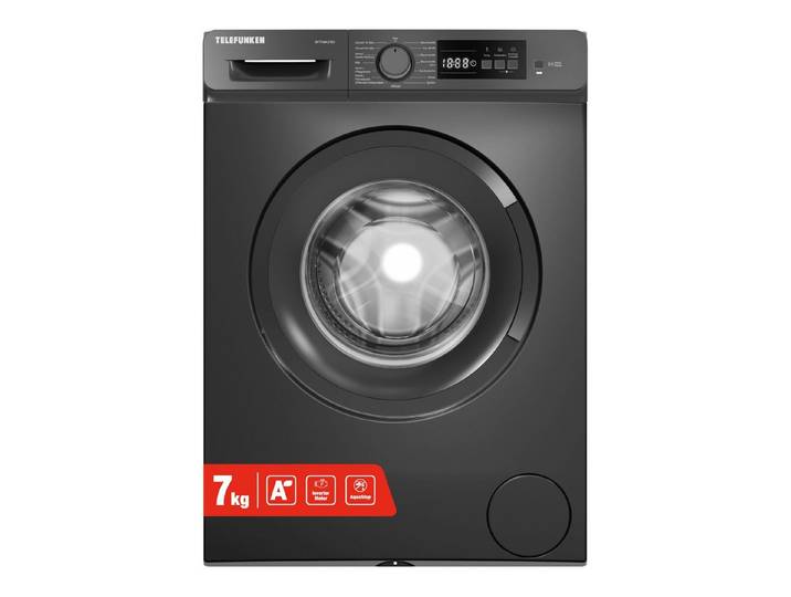 Telefunken Waschmaschine W714AS1DI, 7 kg, 1400 U/min, Frontlader, Inverter Motor, AquaStop, 7kg, leise, effizient, dark inox