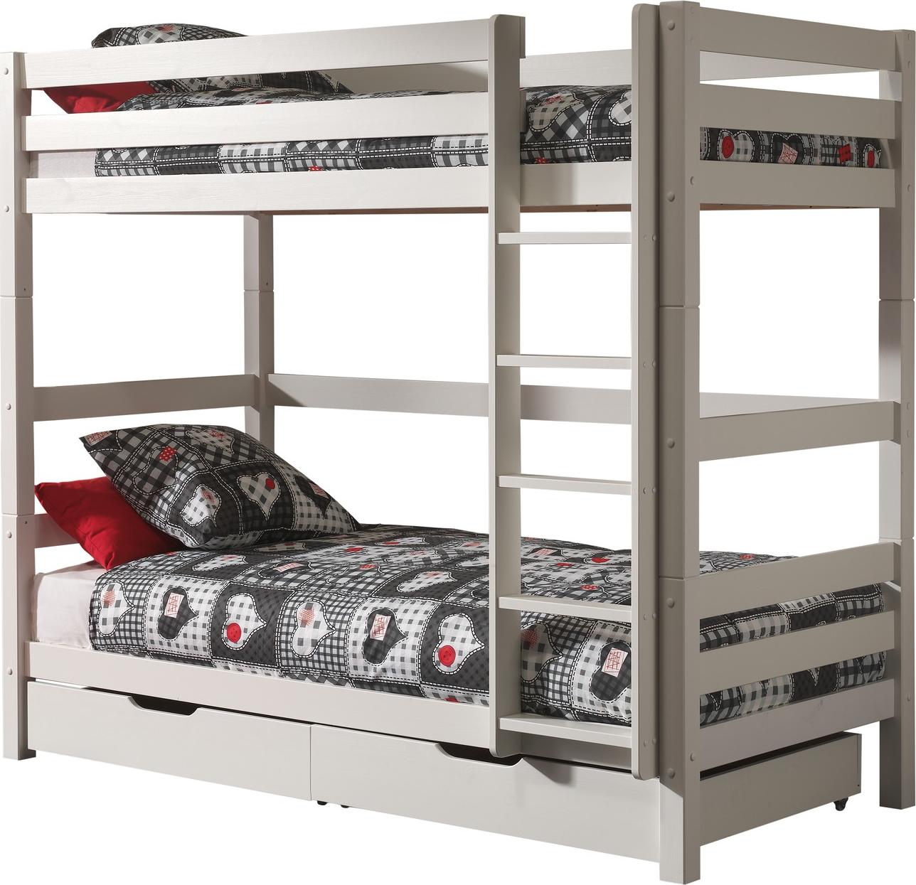 Etagenbett Pino Kiefer massiv 90 x 200 cm Weiß