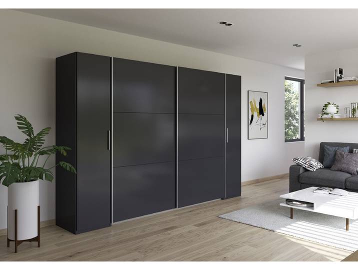 Armoire combinée Kronach 311cm Gris/Gris métallisé Argenté