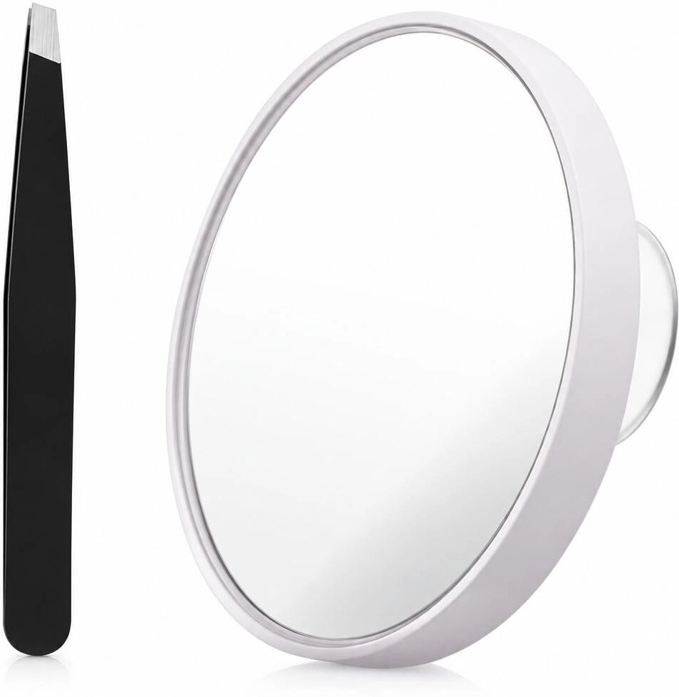 INF Miroir de Maquillage Grossissant 30X avec Pince à Épiler - Portable à Ventouse pour Beauté