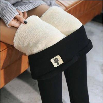 Uplifted Goods Ultra Warm Lamb Cashmere Fleece Lined Winter Leggings black Cat xxl