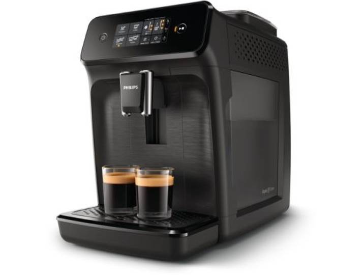 Philips - Expresso Broyeur Ep1220/00 Cafetière À Grain Série 1200, Mousseur À Lait, 2 Boissons, Noir Mat
