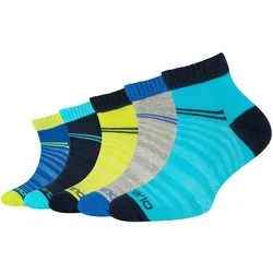 5er Pack camano Mesh Ventilation Quarter Socken Kinder 6260 - blue atoll 31-34