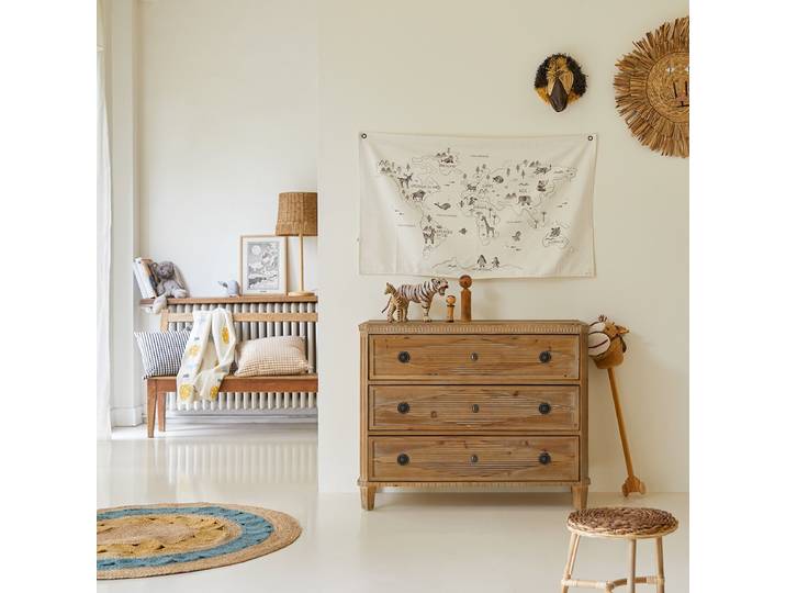 Kinderkommode aus massiver recycelter Pinie - Natur - Pine