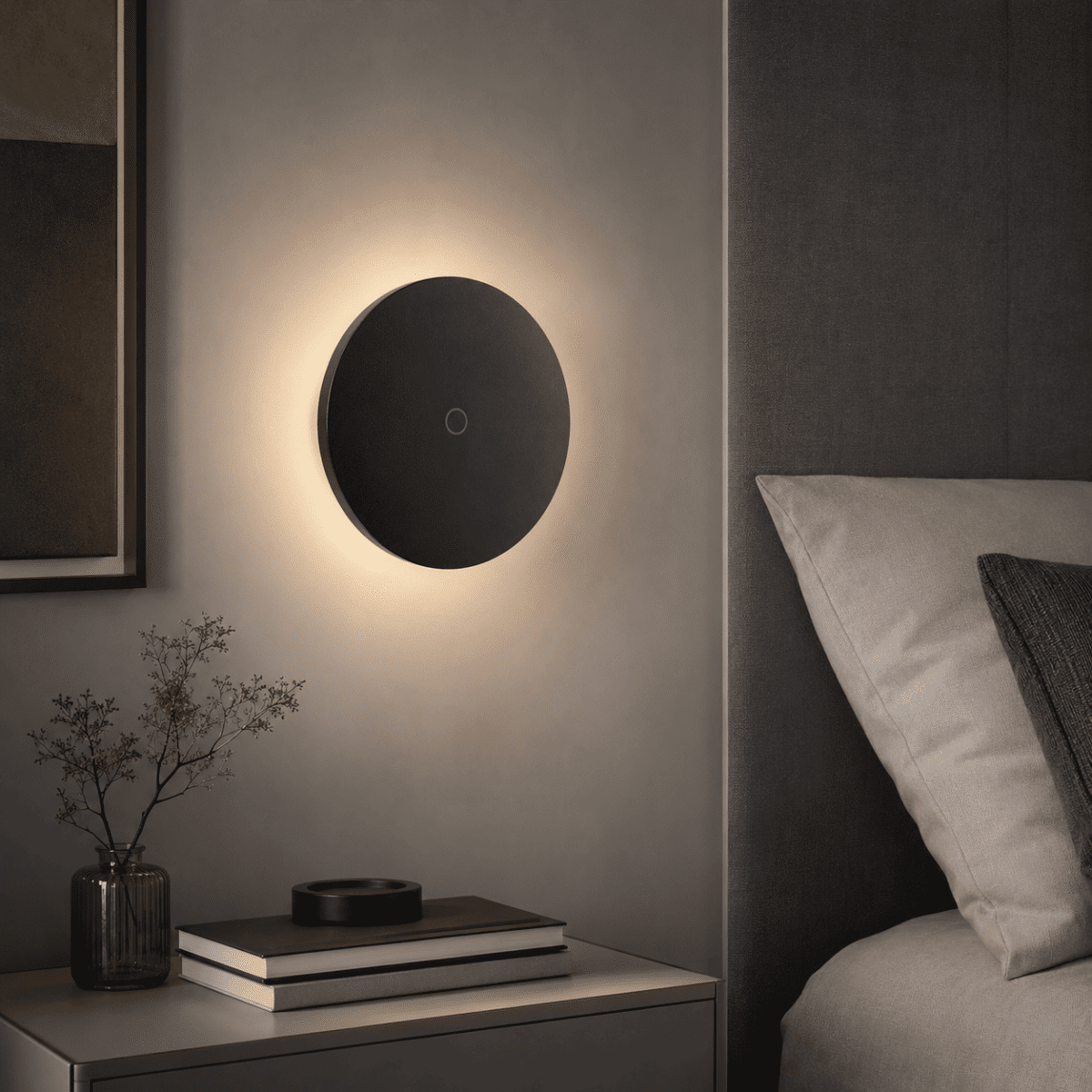 VTAC Applique Murale LED 12W CCT Disque Noir IP65