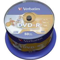 Verbatim 43533 DVD-R Rohling 4.7 GB 50 St. Spindel Bedruckbar