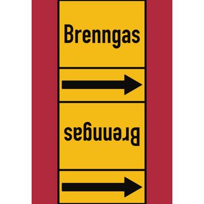 Rohrleitungskennzeichen Brenngas - 33000x105 mm Folie selbstklebend