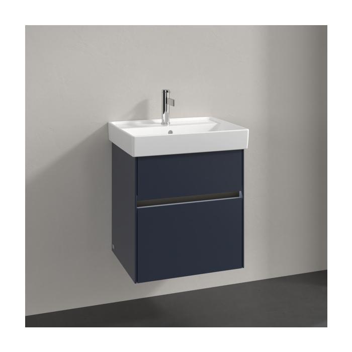 Villeroy und Boch Collaro Waschtischunterschrank C007B0VQ 51x54,6x41,4cm, Waschbecken mittig, LED-Beleuchtung, marine blue