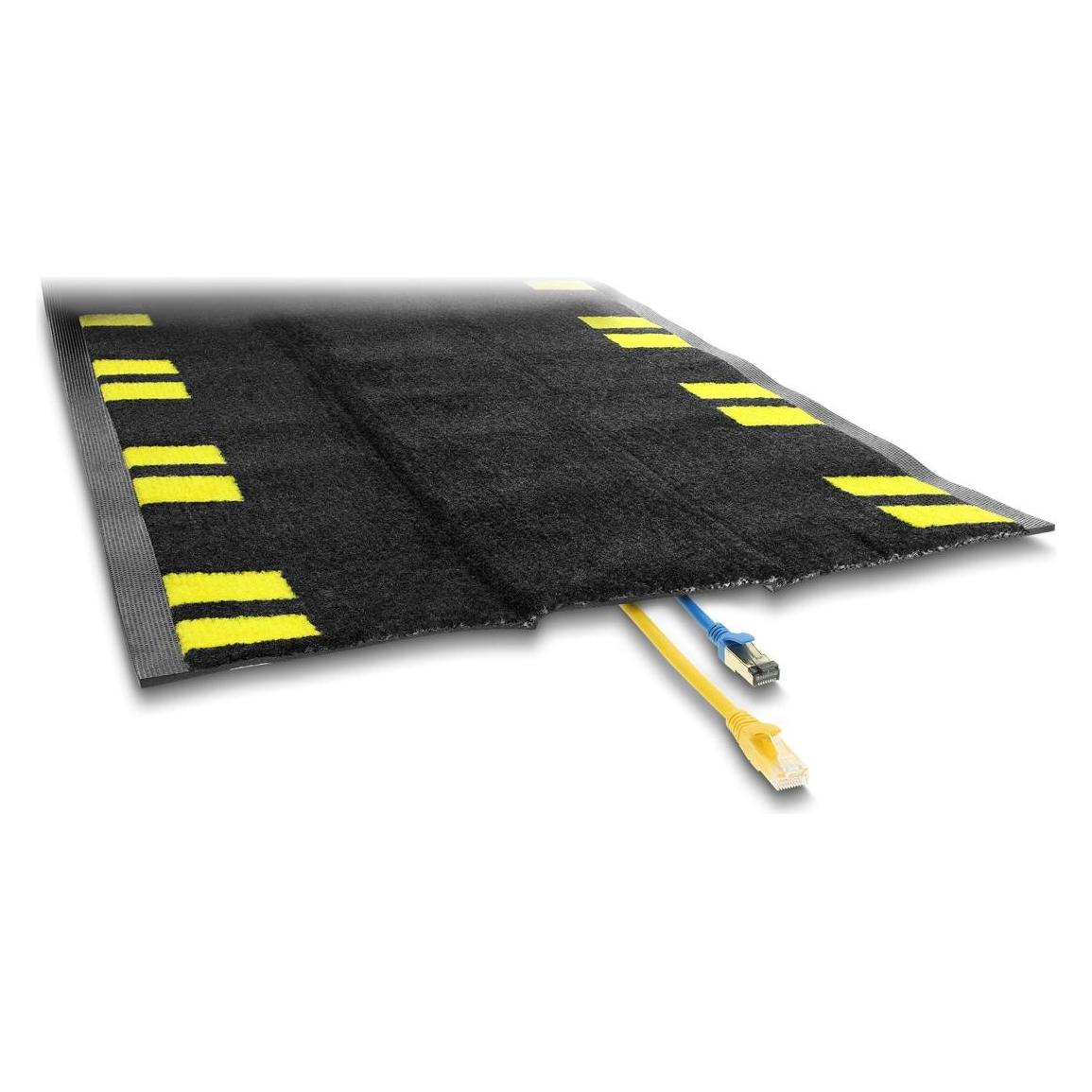 Delock Kabelschutzmatte rutschfest mit Kabelkanal und Warnmarkierung 120x40cm (Kabelkanal, 120 cm) (440516)