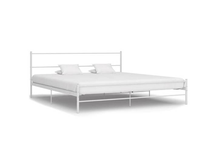Lit double en métal - VIDAXL - Blanc - 160 x 200 cm - Contemporain - Design