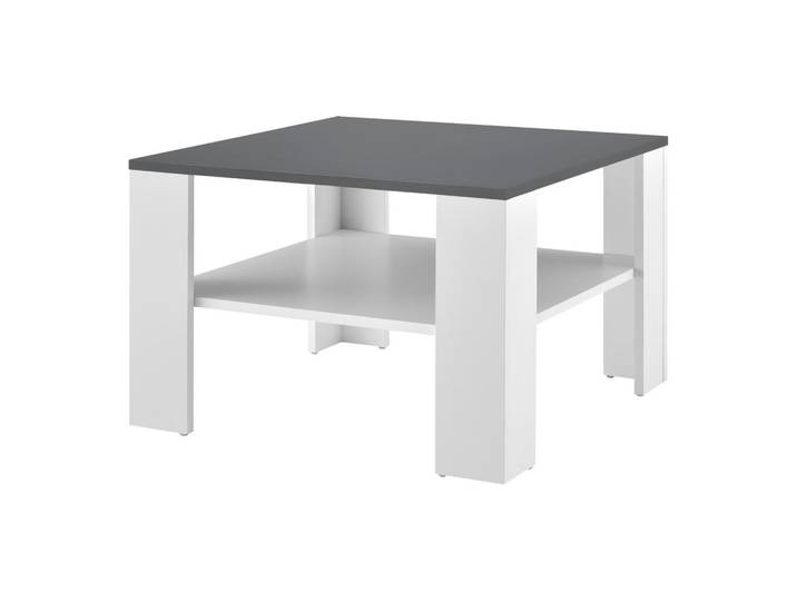 [en.casa] Couchtisch Aachen 60/60/40, Weiß, Dunkelgrau, Holzwerkstoff, 60x40x60 cm, Wohnzimmer, Wohnzimmertische, Couchtische