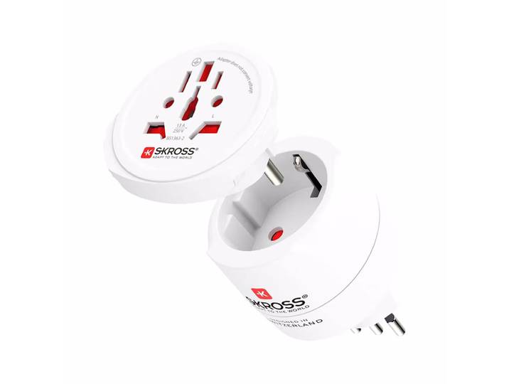 SKROSS Combo World to CH/Italy/Brazil Reiseadapter – weiss