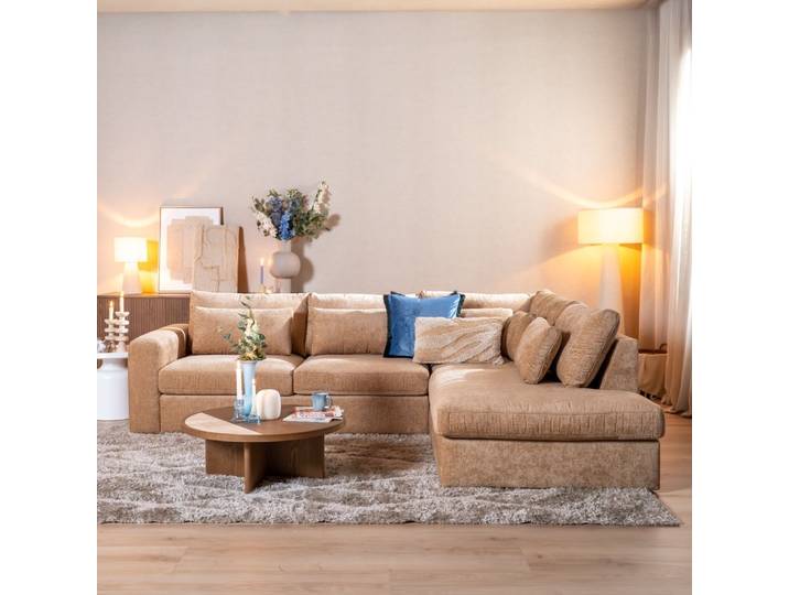 Bronx71 Ecksofa Kyle chenille peach rechts