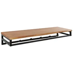 KAWOLA Garderobe ELIARA Akazie Metall Hutablage 6 Haken schwarz