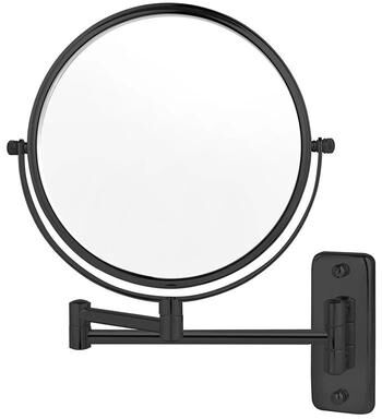 Uplift Picks 10X Wall Mounted Makeup Mirror Double Sided Bathroom Shaving Mirror black