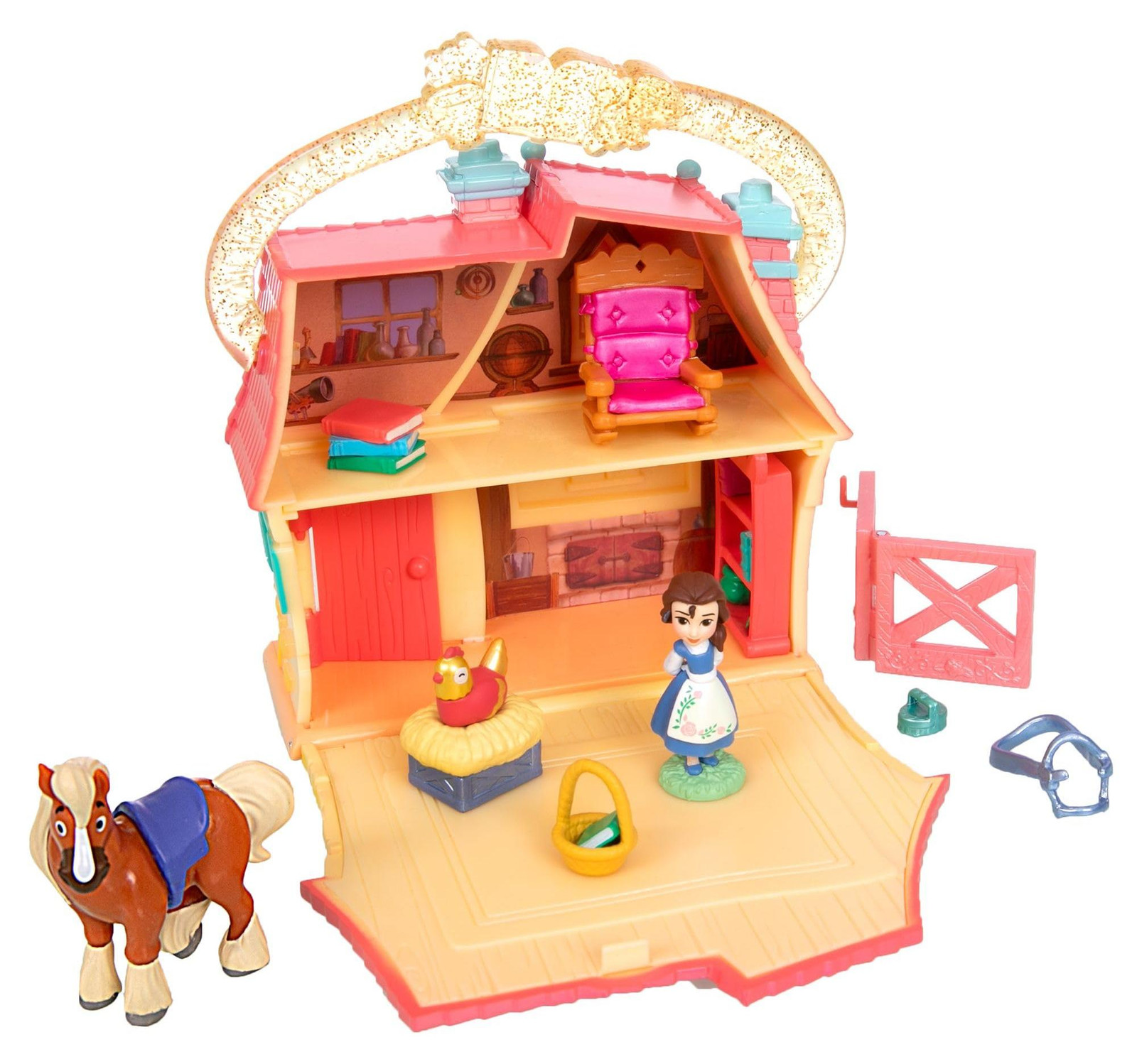 Disney Store De Schoonheid en het Beest Once Upon a Story Poppenhuis Speelset met Belle en Philippe
