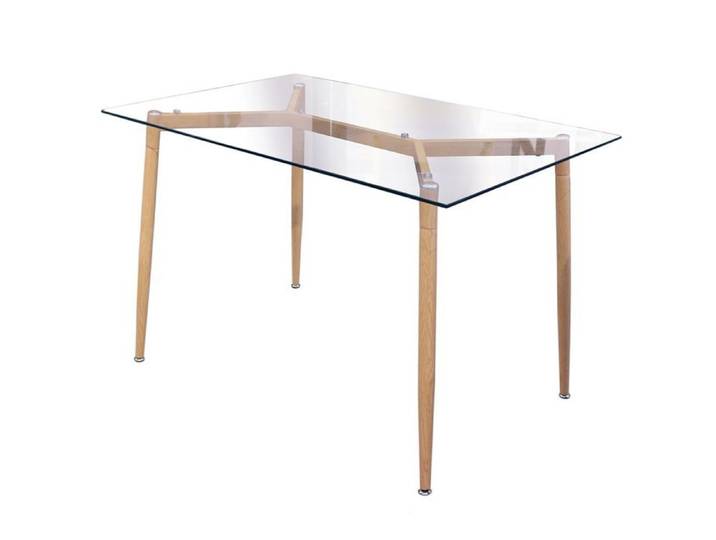 VERANA - Table Repas Rectangulaire Plateau en Verre