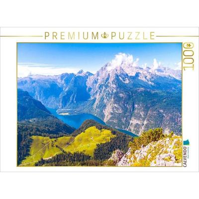 CALVENDO Puzzle Bergwelt am Königsee im Berchtesgadener Land | 1000 Teile Lege-Größe 64x48cm Foto-Puzzle für glückliche Stunden
