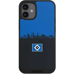 Nivocase Handyhülle für Apple iPhone 12 mini Hülle NIVOpure Case Schwarz HSV Hamburg Skyline (Apple iPhone 12 mini), Smartphone Hülle, Schwarz