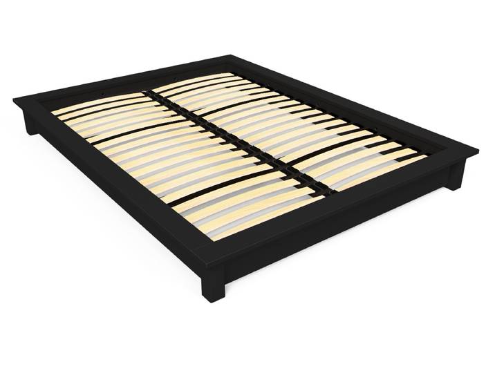 Lit futon Solido 140x200 en bois massif 140x200 Noir