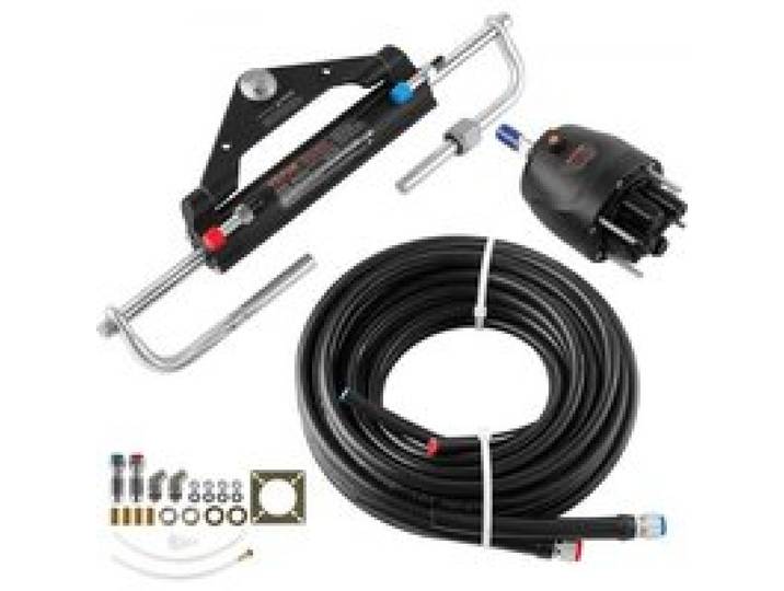 VEVOR Hydraulisches Außenbord-Lenkungsset für 150 PS Außenbordmotoren, Bootslenksystem, 2,5-MPa-Lenkpumpe, Zweiwege-Sperrzylinder, 6,1 m Hochfeste Schläuche, für Boote mit einem Außenbordmotor