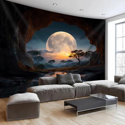 Uplift Picks Forest Moon Wall Tapestry Nature Landscape Boho Wall Hanging Decor 150x180 Cm