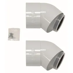 Vaillant Bogen 45 Grad (2 St.) Brennwert Luft-/Abgasführung PP 80/125 mm