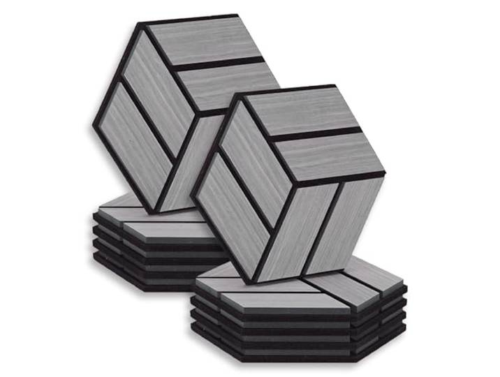 Homestyle4u 10er Set Hexagon Akustikplatten 30x26 cm Grau Wandpaneele