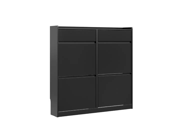 Sobuy Meuble À Chaussures 2 Tiroirs Noir 98x19x95cm Moderne Fsr169-sch