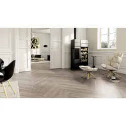 ter Hürne Herringbone Edition Design-Vinylboden Eiche Oslo tief-gebürstet Fischgrät Soya Pro 749,3x149,9x2,5 mm