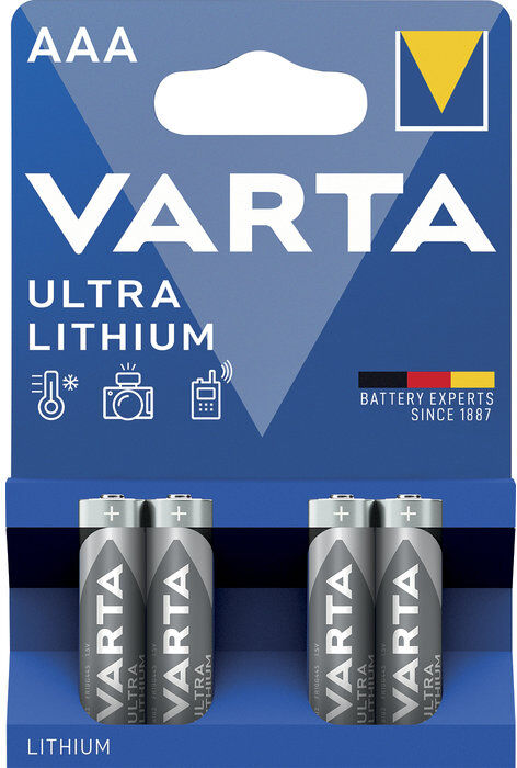 Piles ULTRA LITHIUM 1,5 V LR03 AAA VARTA 6103301404
