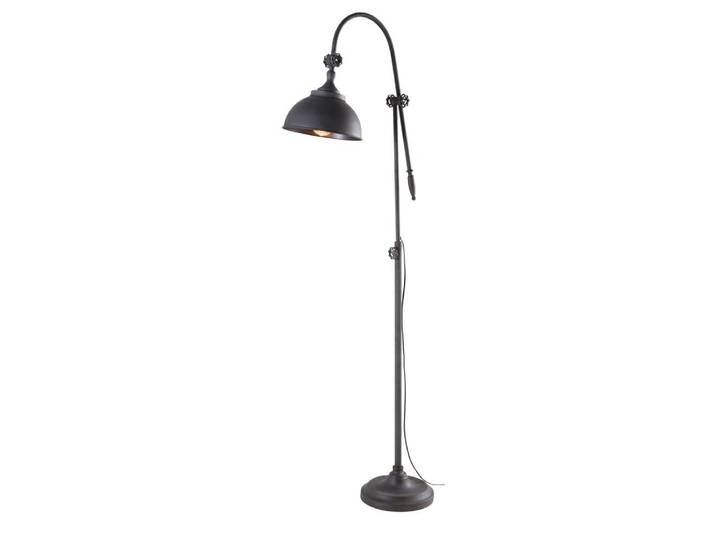 Schwarze Stehlampe aus Schmiedeeisen, H 168 cm