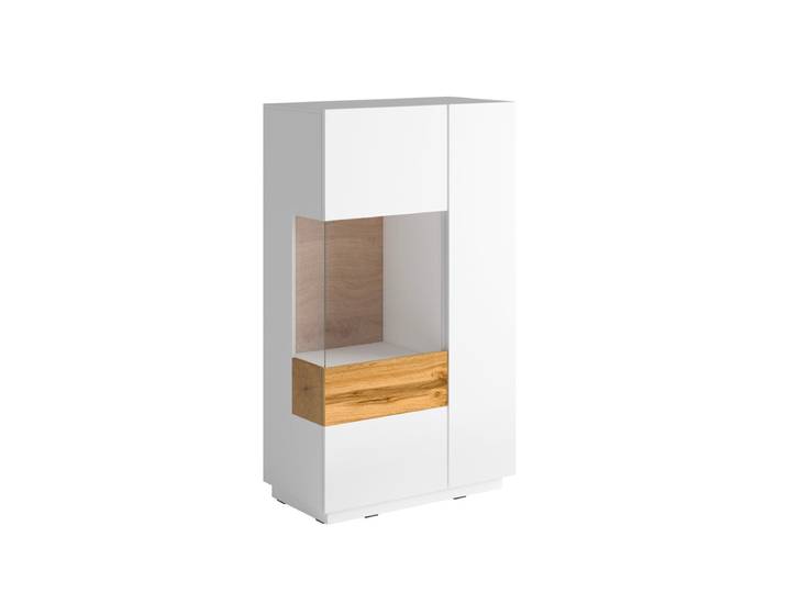Vaisselier 2 portes ouverture gauche Andrea Blanc et Bois