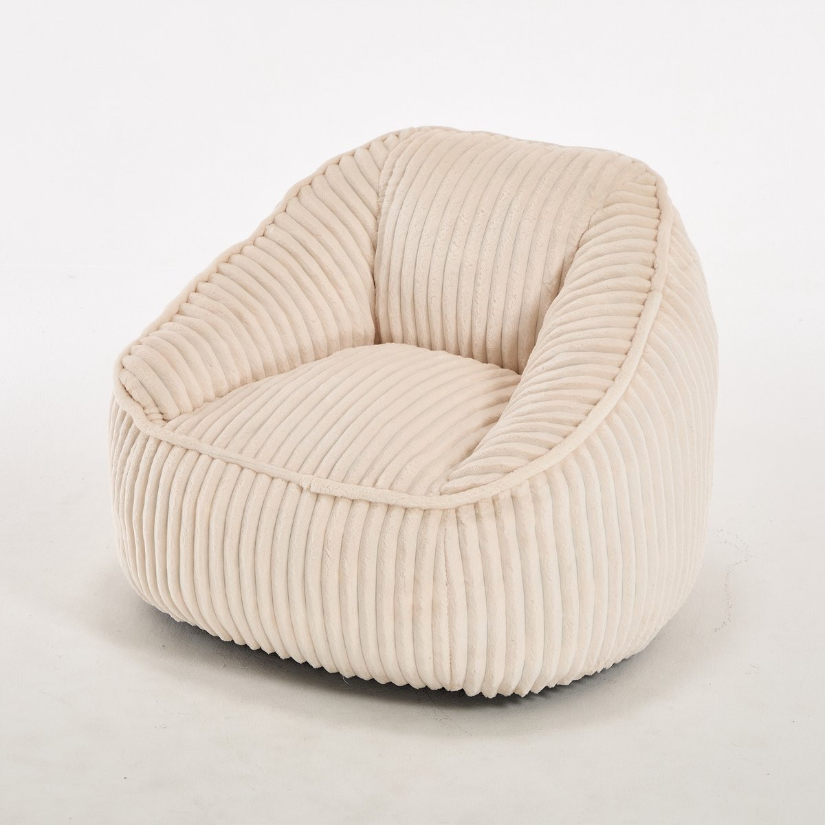 Ropilly Zitzak Loungestoel met Traagschuim Vulling in Chenille - Beige