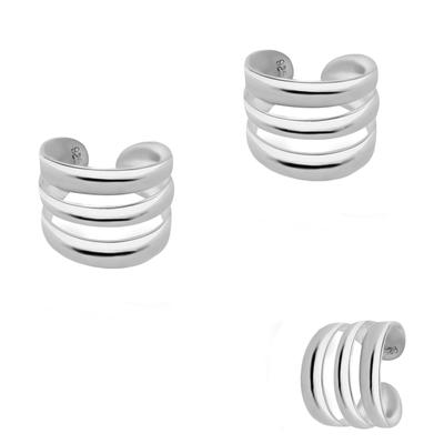 Paar Ohrklemmen FIRETTI "Schmuck Geschenk Silber 925 Ohrschmuck Ear Cuff", silber (silberfarben), Ohrringe, Damen, 10mm, Silber 925 (Sterlingsilber), Made in Germany