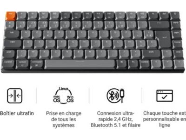 Keychron - Clavier Gamer Sans Fil K3 Max Qmk/Via Wireless