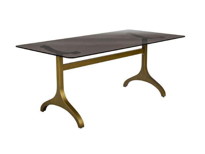 Esstisch Coressa 180x90 – aus Glas in Gold - Gold - Luxusbetten24