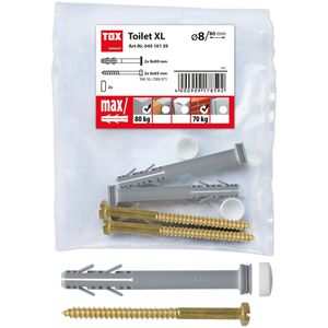 Tox Schrauben-Dübel-Set 04510139, Toilet XL, 8x80mm Universaldübel & Schrauben, 6-teilig