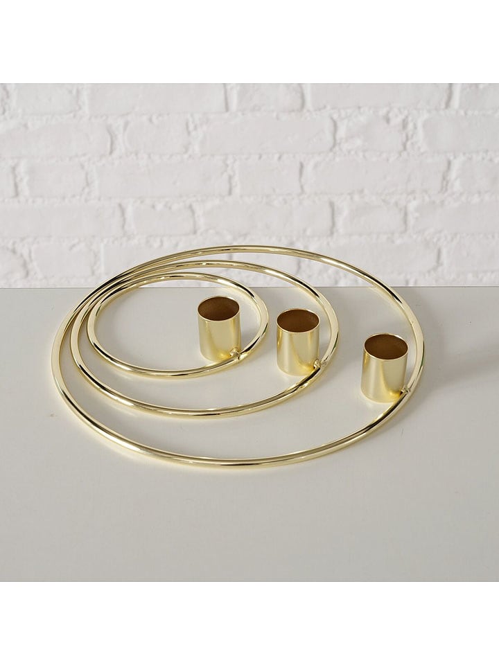 Boltze Kerzenleuchter "Circulus" in Gold - (H)3 cm - onesize