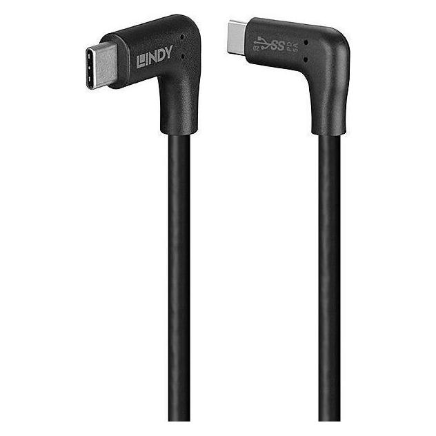 Lindy 1m USB 3.2 Typ C Kabel 2 x 90° gewinkelt (32023) (1 m, USB 3.2 Gen 2, 60 W) (32023)