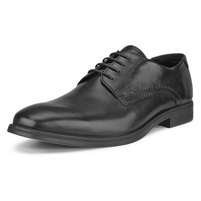 Schnürschuh ECCO "MELBOURNE", Herren, Gr. 49, schwarz, Leder, Schuhe Schnürschuh, mit seitlichen Nähten, Freizeitschuh, Halbschuh, Schnürschuh