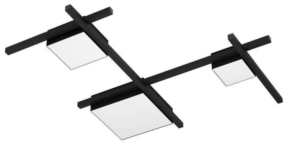 Eglo Led plafonnière Viareggio zwart modern vierkant