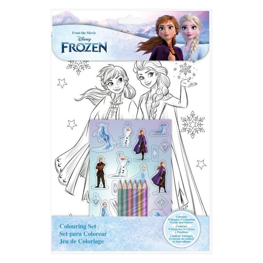 Procos Ausmahl- und Aufkleberset mit 6 Stiften - Disney "Frozen" (1 Sticker) (EWA50022FR)