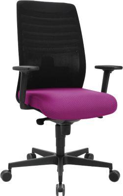 Schäfer Shop Genius Bürostuhl SSI Lady Proline, mit Armlehnen, 3D-Punktsynchronmechanik, Wellnesssitz, 3D-Netz-Rückenlehne, schwarz/violett