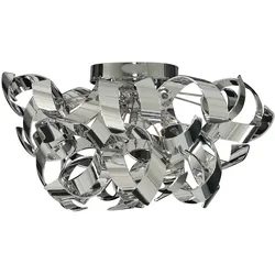 Decken Lampe Leuchte Halbbündig Chrom Flur Wohn Ess Schlaf Zimmer Beleuchtung