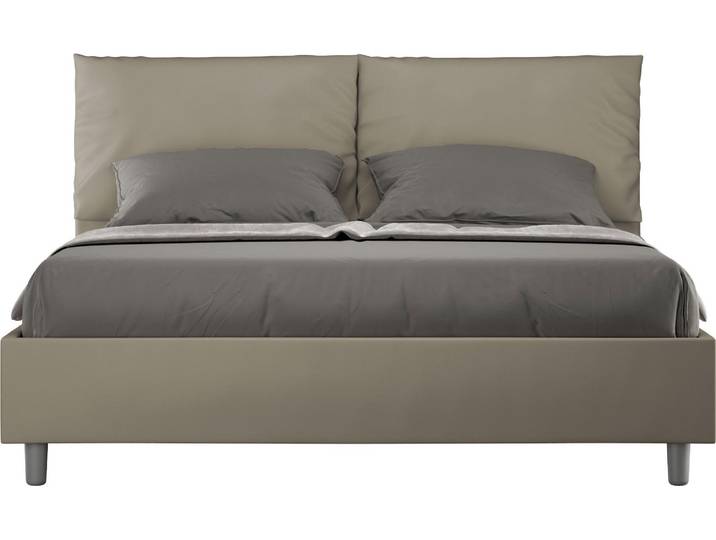 ITYHOME - Lit sans sommier rembourré 160x200 similicuir cappuccino Antea