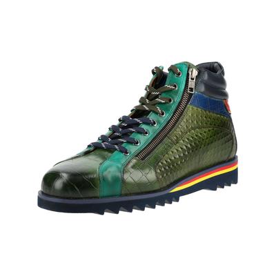 Schnürstiefelette MELVIN & HAMILTON "Melvin & Hamilton Stiefelette Leder", Herren, Gr. 42, grün (grün, blau), Leder, Schuhe Schnürstiefelette